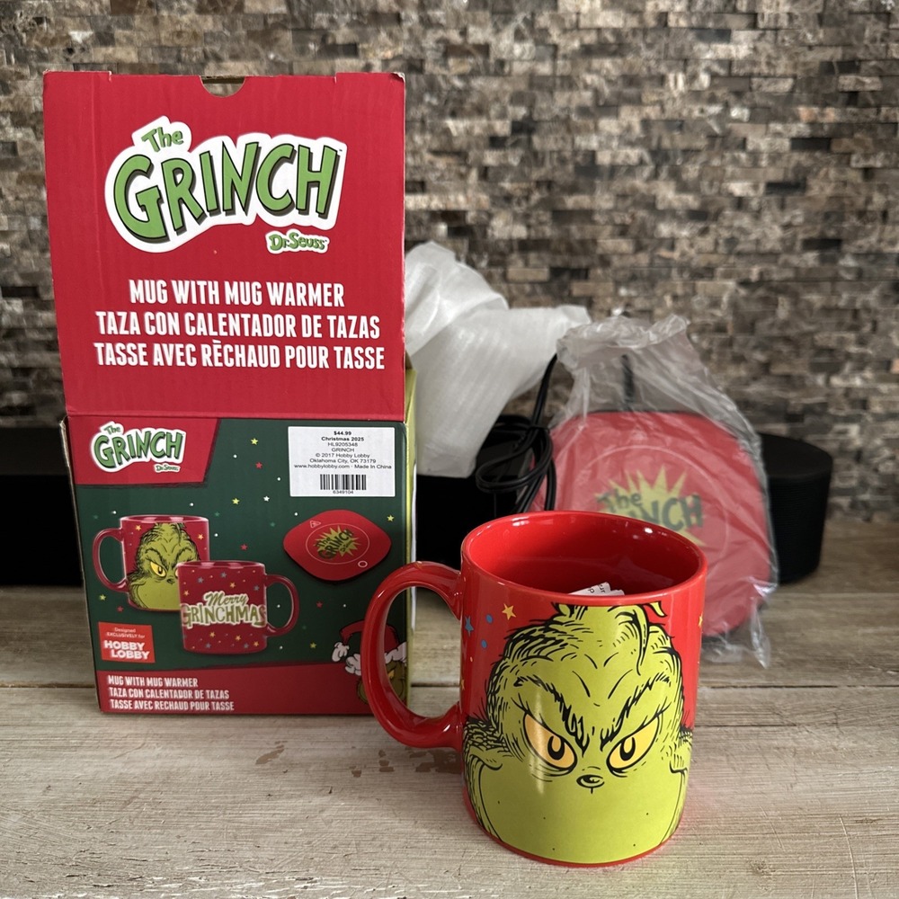 DR SEUSS GRINCH GRINCHMAS COFFEE MUG AND WARMER NEW HOBBY LOBBY EXCLUSIVE
